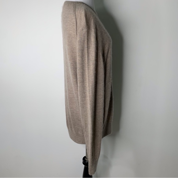 All Saints Womens Tan 100% Ode Cashmere Long Sleeve Crewneck Sweater Size Medium - Picture 5 of 14